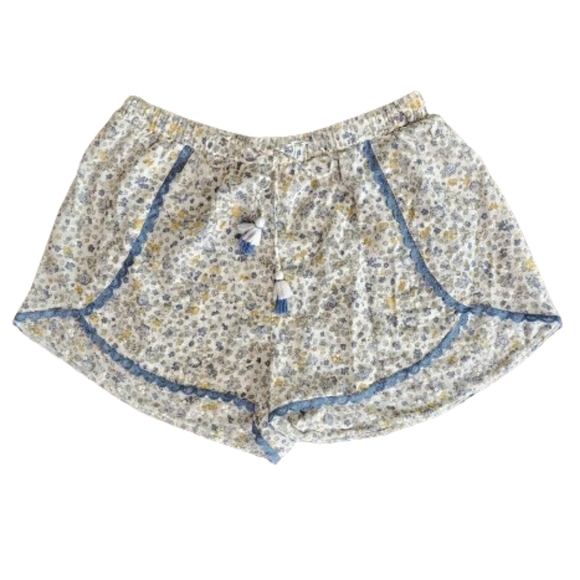 Rachel Ashwell Floral Lace Trim Eyelet Tassel Sleep Short - Picture 1 of 5